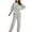Gray, variant on yievot Lounge Sets for Women Long Sleeved Plush Two Piece Sweater and Pants Pajamas Loungewear