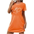 thumbnail image 5 of FDGIU ‌‌‌‌Women Cute Valentine House Dress - Plus Size Short Sleeve Crew Neck Loungewear Nightgown, 5 of 5
