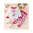 thumbnail image 2 of Seyurigaoka Baby Valentine's Suit, Elephant Heart Pattern Elastic Waist Long Sleeve Tops + Trousers, 2 of 9