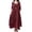 B12 Wine Plus Size Summer Dresses Clearance Under $5, variant on Summer Half Sleeve Wedding Guest Dress for Women Under $5 Plus Size Irregular Hem Flowy Cotton Linen Long Sun Dress Crewneck Button Maxi Bohemian Black Church Dress