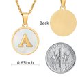 thumbnail image 4 of 26 English Letters (A-Z) Necklace For Women Titanium Steel Stainless Steel Pendant Necklace Pearl Shell Oil Drop Necklace As Gift For Wife , Daughter, Friend, 4 of 8