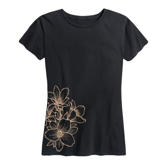 Instant Message - Lily Cluster Side Hit - Women's Short Sleeve Graphic T-Shirt
