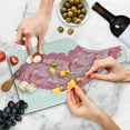thumbnail image 4 of Love Cutting Board, Lace Heart with Floral Pattern Wedding Valentine Blossoms Leaves Classic Retro, Tempered Glass Cutting and Serving Board, Wine Bottle Shape, Pink Rose White, by Ambesonne, 4 of 5