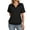 Black, variant on Women's Solid Color Collarless Short Sleeve Casual T Shirt Blouse Top Black S
