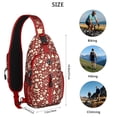 thumbnail image 5 of Sling Backpack,Red Christmas Icon Pattern Crossbody Bag with Water Bottle Holder,Waterproof Sling Bag for Men/Women with Chest Phone Holder for Hiking,Travel, 5 of 6