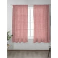 thumbnail image 2 of Peach Pink Linen Sheer Curtains 63 Inch Long 2 Panels, Farmhouse Pure Color Country Farm Light Filtering Rod Pocket Semi Sheer Curtains, Sheer Voile Drapes for Living Room Bedroom, 52"x63", 2 of 5