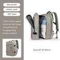 thumbnail image 3 of Mochila de viaje extensible, unisex, para ordenador portátil, para mujer, bolsas de equipaje grandes, para hombres, estudiantes, viajes de negocios, mochila con carga USB XA299C, 3 of 5
