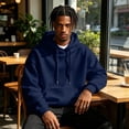 thumbnail image 5 of Mens Hoodie Oversized Fleece Pullover Fashion Hoodies Casual Active Long Sleeve Hooded Sweatshirt, 5 of 6