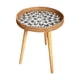 thumbnail image 1 of Mesa auxiliar de ratán, mesa de té, mesa auxiliar, cómoda mesa redonda para decoración del hogar, mesa de centro para sala de estar, patio, jardín Pluma gris 50cm, 1 of 9