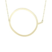 14k Yellow Gold Initial Letter Q Pendant Necklace, 18"