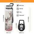 thumbnail image 3 of Leaves Deer and Flowers Sports Water Bottle Portable Travel Mug 32oz BPA Free Leak Proof Straw Transparent Tritan for Gym Yoga Cycling Camping, 3 of 7