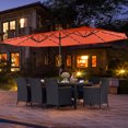 thumbnail image 4 of Gymax 11 PCS Patio Dining Set w/ 15ft Double-Sided Patio Umbrella (Base Included) Orange, 4 of 6