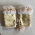 thumbnail image 1 of Guantes de medio dedo de piel de conejo, moda para mujer, otoño e invierno, guantes de medio dedo para estudiantes, para escribir en la computadora, 1 of 6