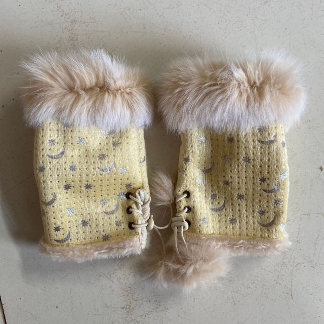 Guantes de medio dedo de piel de conejo, moda para mujer, otoño e invierno, guantes de medio dedo para estudiantes, para escribir en la computadora