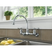 Peerless Claymore Two Handle Wall-Mount Kitchen Faucet in Chrome P299305LF