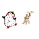 thumbnail image 1 of Reloj de pared silencioso sin , reloj decorativo de madera con forma de pingüino, bandeja de resina, adecuado para sala de estar, dormitorio, of, 1 of 8
