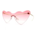 thumbnail image 4 of Womens Oversized Shield Cat Eye Heart Shape Flirty Sunglasses Gold - Pink, 4 of 8