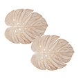 thumbnail image 1 of Oleegame 2PC Placemat Stylish PVC Hollow-out Turtle Back Leaf Decoration Placemat with Simulation Leaves, , Oil-proof and Durable Table Mat for Heat Insulation Gold, 1 of 7