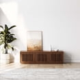 thumbnail image 2 of POVISON-59" Modern Minimalist Wood TV Stand, Slatted Entertainment Center, Media Console, Walnut TV Console, Fully-Assembled, Perfect for 45-inch TVs, 2 of 8