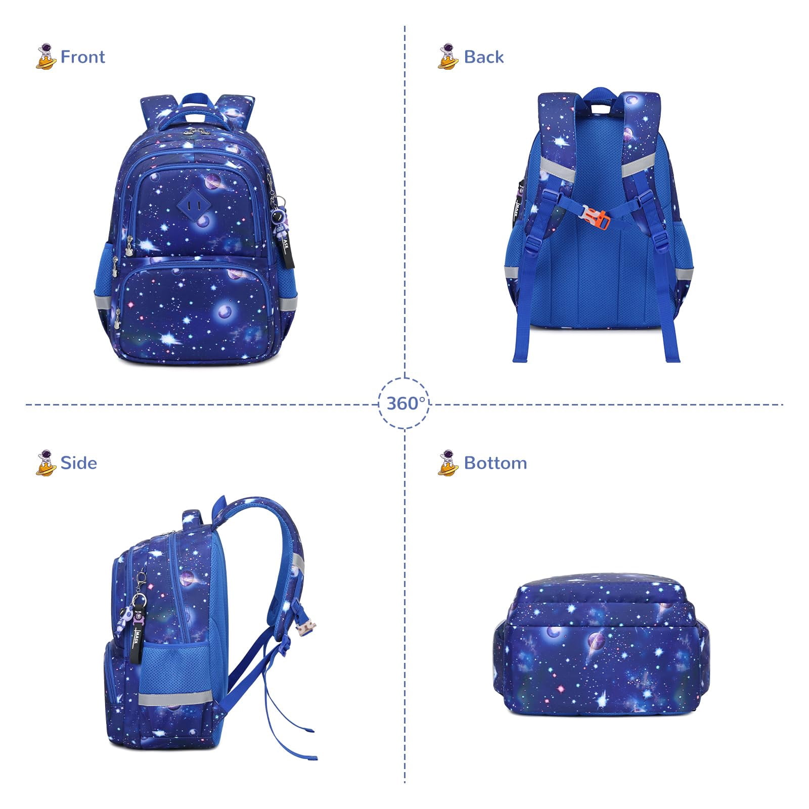 Soda Candy Kids Backpack Kawaii Printed School Girls Backpacks, Lightweight Water Resistant Boys Bookbag for Primary Kindergarten Elementary Preschool Middle School, Blue Star