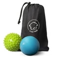 thumbnail image 1 of Back Massager and Massage Ball Set for Acupressure Reflexology with Thermo Activated Gel and Travel Pouch 2pk, 1 of 2