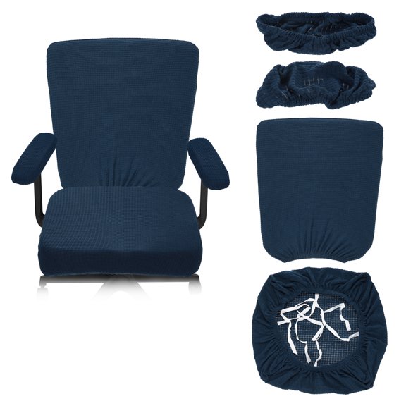 Office Chair Covers, 38-55cm Stretchable Computer Chair Slipcover, Navy Blue
