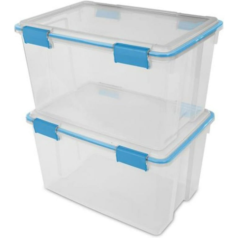  Citylife 22.2 Qt. Plastic Storage Bins with Lids Large  Stackable Storage Containers for Organizing Clear Durable Storage Box, 4  Packs