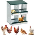 thumbnail image 2 of Royalbelle Green 4 Hole Chicken Nesting Box, Galvanized Steel Laying Box Wall-Mounted, 2 of 5
