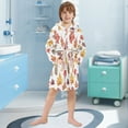 thumbnail image 5 of FORMRS Niños Bathrobe Unisex Hooded Robe Soft Plush Pajamas Sleepwear, Size 7-9T, Gray Autumn Leaves, 5 of 7