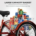 thumbnail image 4 of Lilypelle Adult Tricycle 24" Wheels Low Stepover Frame Bike, 7-Speed Shimano Derailleur Trike, 3 Wheels Bike with Basket, Wine red, 4 of 14