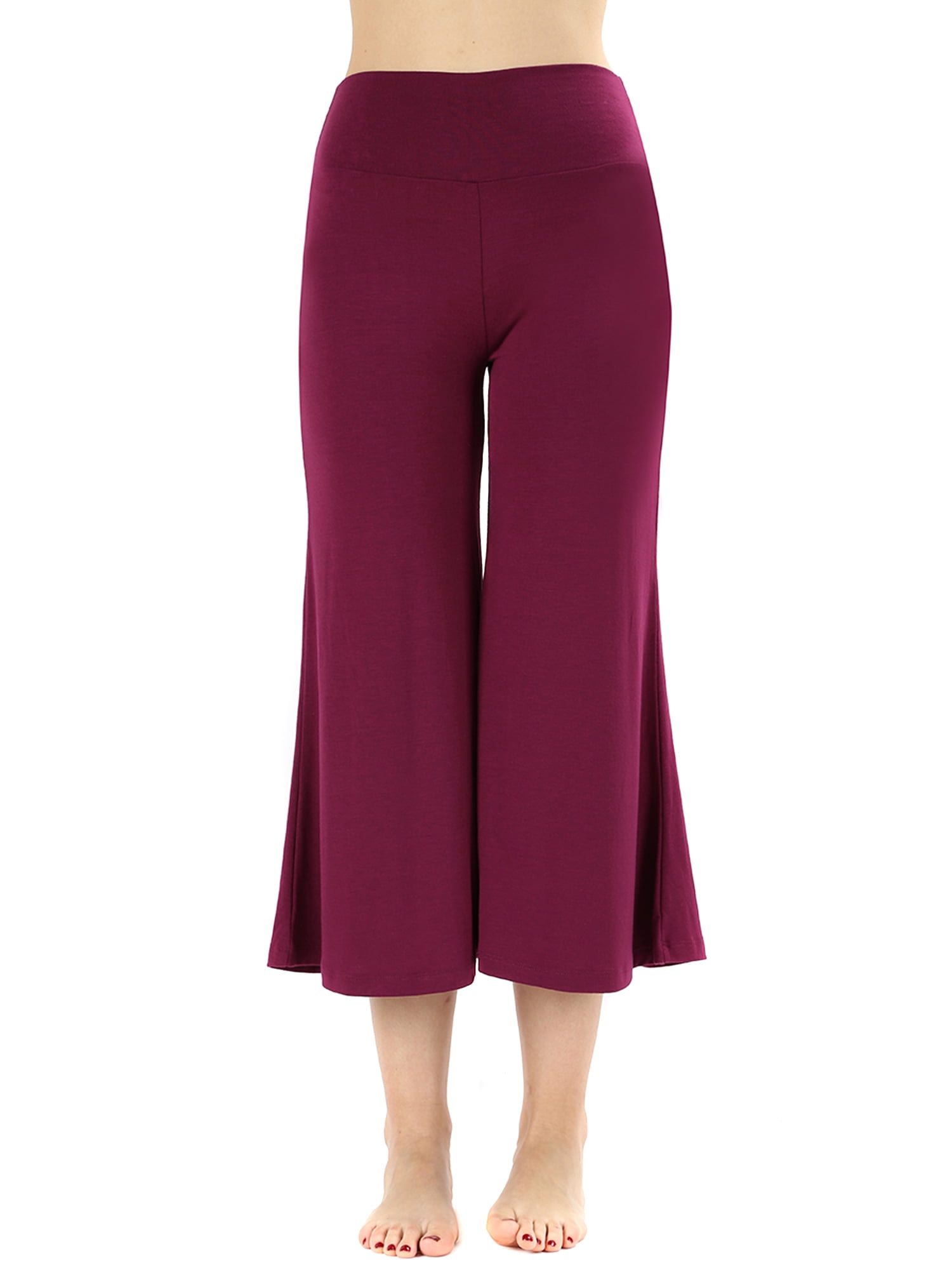 Womens Knit Capri Culottes Gaucho Wide Leg Pants