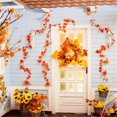 thumbnail image 1 of POINTERTECK Home Door Beam Wall Fireplace Artificial Autumn Maple Leaf Decorative Rattan, 1 of 6