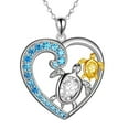 thumbnail image 1 of Collar con tortuga marina, corazón de plata y colgante de tortuga para niña, joyas para mujer, regalo para hermana o hija, 1 of 7