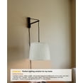 thumbnail image 3 of MAST Plug-In Wall Mount Pendant, 1 Light Black Cord/Arm, Textured Oatmeal Shade 12x14x10, 3 of 7