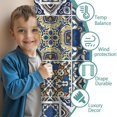 thumbnail image 3 of Blackout Kids Curtains,Blue Ethnic Geometric Patchwork Pattern Childrens Insulated Curtains Set Of 2,Bedroom Essentials,Toddler Room Decor 52x84in(132x213cm), 3 of 5