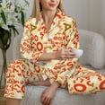 thumbnail image 6 of Fotbe Scandinavian Alphabet2 Pattern Long Sleeve Pajama Set for Women,Sleepwear Set,2-piece Loungewear Set,Soft PJs Comfy Nightwear with Pockets -XX-Large, 6 of 7