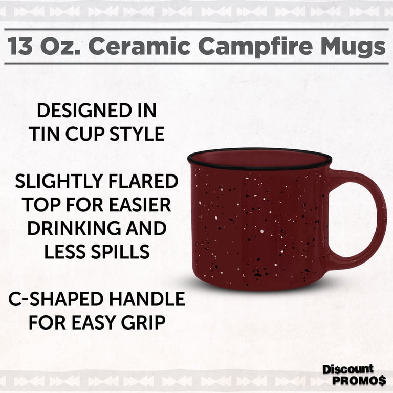 Ceramic Campfire Mug 13 oz. Set of 10, Bulk Pack - Speckled Camping Tea  Cups - Maroon - Walmart.com
