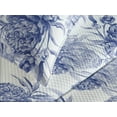 thumbnail image 3 of Ambesonne Vintage Quilted Coverlet 3 Pcs, Hand-Drawn Monochrome Flora, King Size, Dark Ceil Blue and Grey, 3 of 4