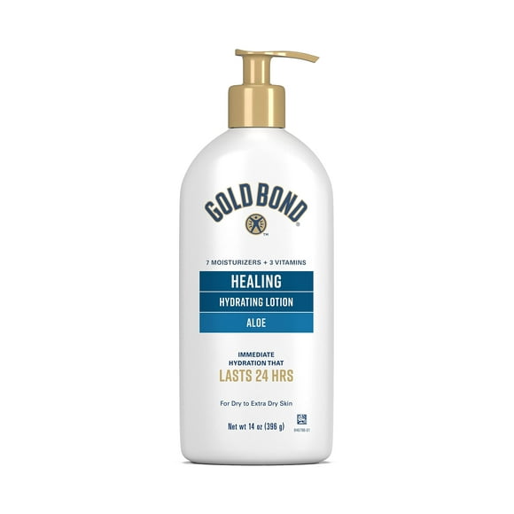 Loción hidratante curativa Gold Bond, 414 ml, con aloe, 24 horas