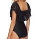 thumbnail image 1 of Trajes de baño de encaje con hombros descubiertos de una pieza para mujer Trajes de baño huecos con volantes y volantes, 1 of 5