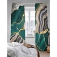 thumbnail image 3 of Sheer Curtains 84 Inches Long 2 Panels Set for Living Room, Green Marble Semi Sheer Curtains for Windows, Grey Gold Texture Vintage Farmhouse Art Voile Window Treatments Rod Pocket Curtain, 3 of 7