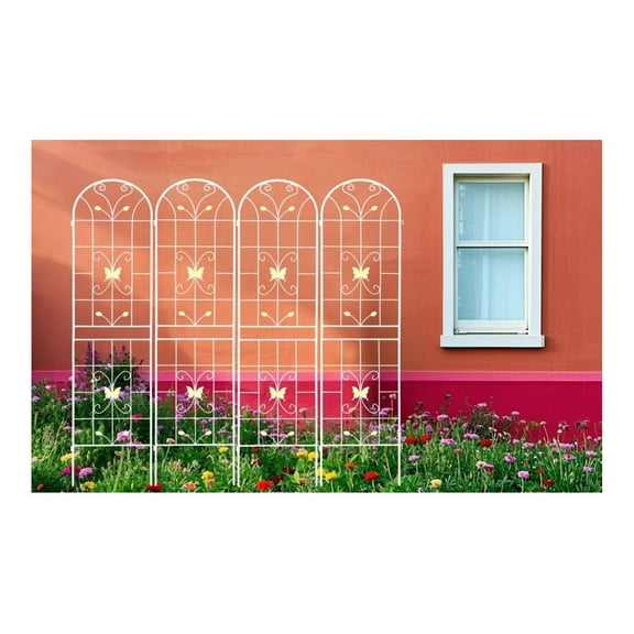 4 Pack Metal Garden Trellis 86.7" x 19.7" Rustproof Trellis for Climbing Plants Outdoor Flower Support