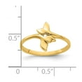 thumbnail image 4 of 14K Yellow Gold Ring Band Themed Polished Double Whale Tale, Size 6, 4 of 7