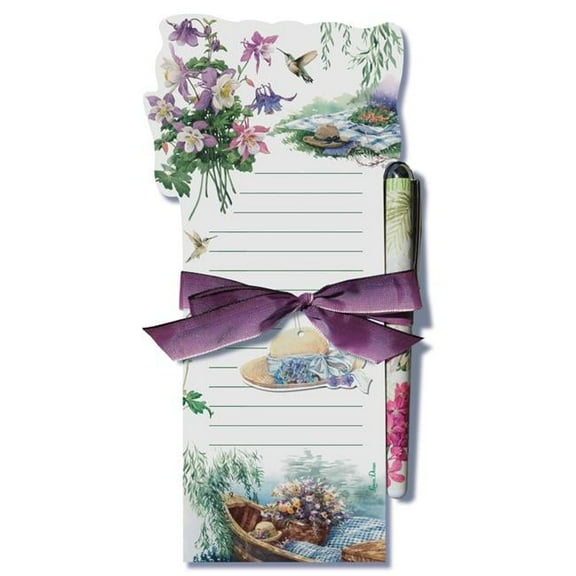 Lissom Design 21077 8.75 x 3.75 x 0.25 in. Lakeside Breeze Diecut List Pad, Multi Color