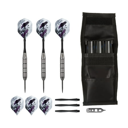 Viper Underground Raven Steel Tip Darts 25 Grams and Casemaster Single Black Dart Case