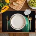 thumbnail image 4 of Green Fruit Placemats Set of 12, Modern Minimalist Decor Black Background Placemats for Dining Table, Place Mats for Kitchen Tabletop, Waterproof Wipeable Dining Table Mats Set, 4 of 9