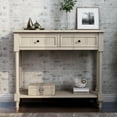 thumbnail image 2 of Entryway Console Table with 2 Drawers, Buffet Sideboard, SEGMART Wood Sofa Table Narrow Long with Storage Shelves for Living Room, Couch, Hallway, Foyer, Kitchen Counter, Retro Grey, 2 of 9