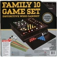 Family 10 Game Center in Wooden Case for Kids and Adults Aged 8 and up