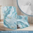 thumbnail image 3 of Xixirimido Marble Blue Pattern Stretch Recliner Slipcovers Printed Sofa Cover 4-Piece Lazy Boy Chair Covers Furniture Protector Recliner Chair Cover with Side Pockets for Living Room, 3 of 7