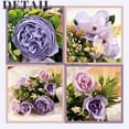 thumbnail image 3 of Artificial Flowers, 2Pcs Peony Silk Hydrangea Flower Bouquet Flowers Arrangements Table Centerpieces (Purple), 3 of 7